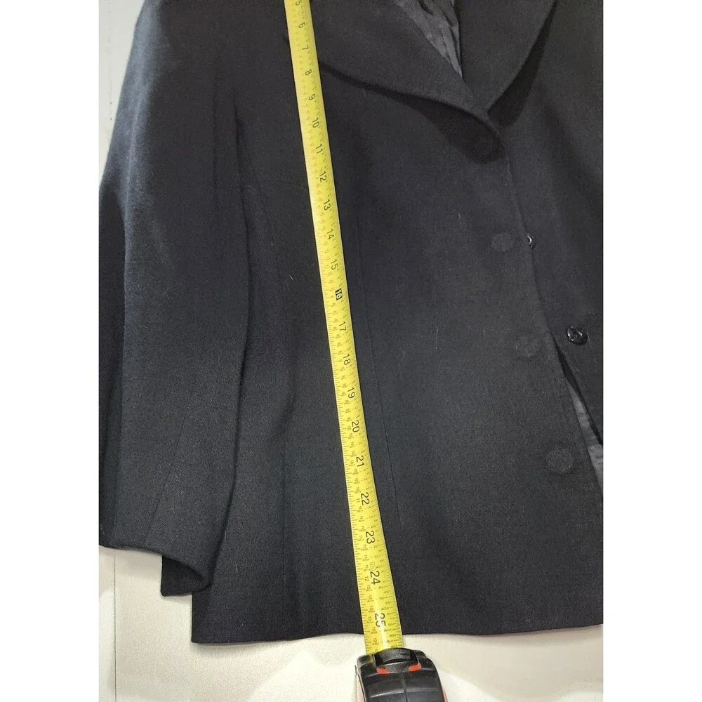 Vtg Neiman Marcus Black Blazer Womens Size 10 Snap Button Split Cuff Sleeves - Picture 7 of 12